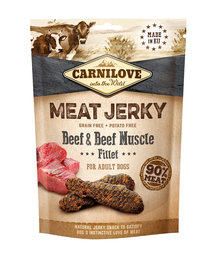 CARNILOVE Meat Jerky Beef & Beef Muscle fillet 100g marhahús bár