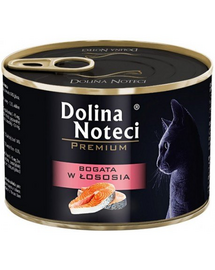 DOLINA NOTECI Premium Lazacban gazdag eledel felnőtt macskák számára 185 g