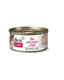 BRIT CARE Cat tuna with chicken 24 x 70 g tonhal csirkével és tejjel macskáknak