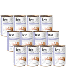 BRIT Veterinary Diet Gastrointestinal Salmon&Pea eledel érzékeny gyomor-bélrendszeri traktusú kutyáknak 12x400 g