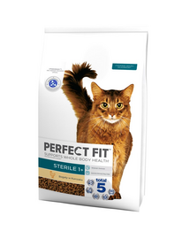 PERFECT FIT Sterile 1+ Csirkében gazdag 7 kg-os száraz teljes értékű eledel felnőtt, sterilizált macskák számára