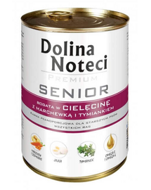 DOLINA NOTECI Prémium Senior eledel gazdag borjúhúsba répával és kakukkfűvel 400g