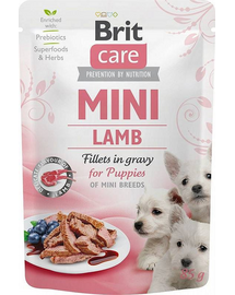 BRIT CARE Mini Puppy Pouch Lamb 24x85g bárányhússal kis fajtájú kölyökkutyáknak