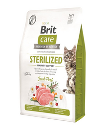 BRIT CARE Grain-Free Sterilized Immunity 2 kg hipoallergén formula felnőtt sterilizált macskák számára