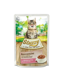 STUZZY Bocconcini Chunks with Ham 85g sonka mártásban felnőtt macskáknak