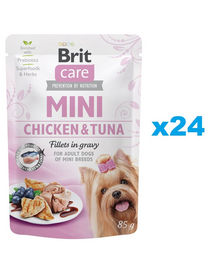 BRIT Care Mini Pouch Csirke és tonhal 24x85g nedves kutyatáp kistestű fajtáknak