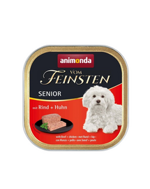 ANIMONDA Vom Feinsten Senior with Beef, Chicken Marhahússal és csirkével idősebb kutyáknak 22x150 g
