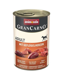 ANIMONDA GranCarno Adult with Poultry hearts 400 g baromfiszívvel felnőtt kutyáknak