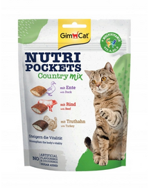 GIMCAT Nutri Pockets Country Mix 150 g húsos csemege macskáknak