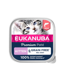 EUKANUBA Grain Free Kitten Cicapástétom Lazac 16 x 85 g