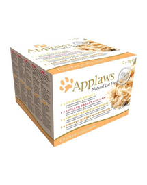 APPLAWS Cat Tin Multipack 4x(12x70g) Chicken Collection nedves macskaeledel csirkével vegyes ízesítéssel