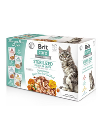 BRIT CARE Fillets in Gravy Box Pouch Sterilized 12X85g sterilizált macskák esetében