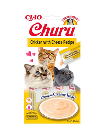 INABA Churu Cat krémes csirkés-sajtos macskaeledel 56 g