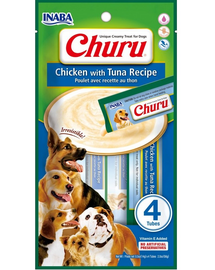 INABA Churu Chicken with tuna 4x14g csirke tonhallal kutyáknak