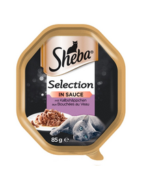 SHEBA Selection 85gx22 borjúhússal - nedves macskaeledel mártással