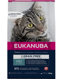 EUKANUBA Grain Free Adult Lazac 10 kg felnőtt macskáknak