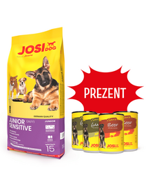 JOSERA JosiDog Junior Sensitive 15kg + 4 doboz INGYENES