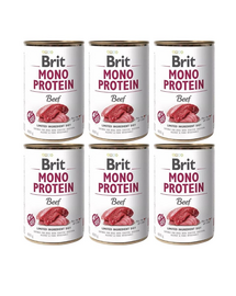 BRIT Mono Protein Beef 6 x 400 g monoprotein élelmiszer marhahús