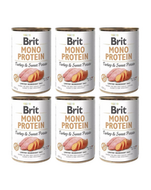 BRIT Mono Protein Turkey & Sweet Potato 6 x 400 g monoprotein élelmiszer pulyka és jamgyökér