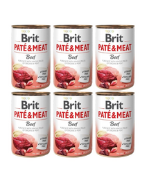 BRIT Pate&Meat beef 6 x 400 g marhapástétom kutyáknak