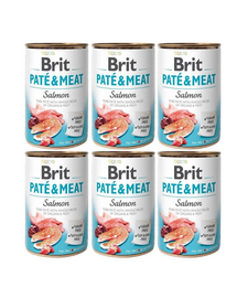BRIT Pate&Meat salmon 6 x 400 g lazacpástétom kutyáknak