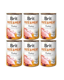 BRIT Pate&Meat turkey 6 x 400 g pulykapástétom kutyáknak