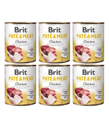 BRIT Pate&Meat chicken 6 x 800 g csirkepástétom kutyák számára