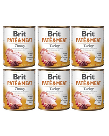 BRIT Pate&Meat turkey 6 x 800 g pulykapástétom kutyák számára