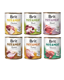 BRIT Pate&Meat Vegyes ízek kutyáknak 6x800 g pate