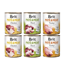 BRIT Pate&Meat Baromfi ízek keveréke 6x800 g kutya pástétom