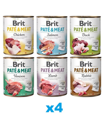 BRIT Pate&Meat Vegyes ízesítésű 24x800 g kutyapástétom