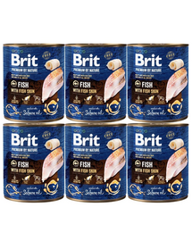 BRIT Premium by Nature Fish&Fish Skin 6 x 800 g hal és halbőr természetes kutyaeledel