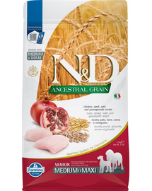 FARMINA N&D Ancestral Grain Dog Chicken, spelt, oats, pomegranate Senior Medium&Maxi 2,5 kg
