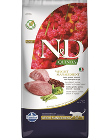 FARMINA N&D Quinoa Cat weight managment bárányhús és brokkoli 5 kg