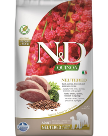 FARMINA N&D Quinoa Dog Neutered Adult Madium & Maxi duck, broccoli & asparagus 2.5 kg kacsa, brokkoli és spárga ivartalanított kutyáknak
