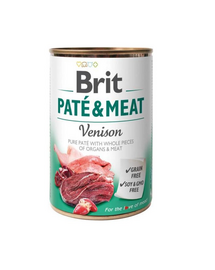 BRIT Pate&Meat venison 400 g pástétom szarvashússal kutyáknak