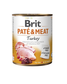 BRIT Pate&Meat turkey 800 g pulykapástétom kutyák számára