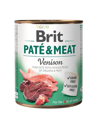 BRIT Pate&Meat venison 6 x 800 g pástétom szarvashússal kutyáknak