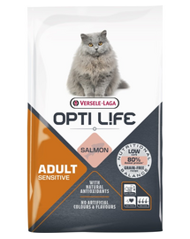 VERSELE-LAGA Opti Life Cat Adult Sensitive Salmon 7.5 kg érzékeny felnőtt macskák számára