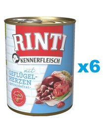 RINTI Kennerfleisch Poultry hearts baromfiszívek 6x800 g