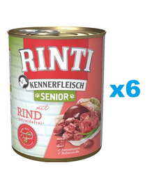 RINTI Kennerfleish Senior Beef 6x400 g marhahússal idősebb kutyák számára