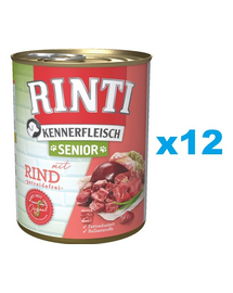 RINTI Kennerfleish Senior Beef 12x400 g marhahússal idősebb kutyáknak