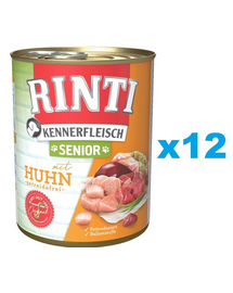 RINTI Kennerfleish Senior Chicken 12x400 g csirkével idősebb kutyáknak