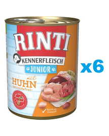 RINTI Kennerfleish Junior Chicken 6x800 g csirkével kölyökkutyáknak