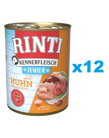 RINTI Kennerfleish Junior Chicken 12x800 g csirkével kölyökkutyáknak