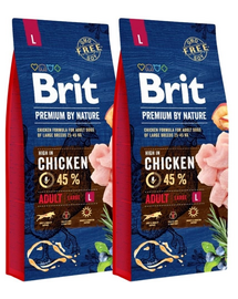 BRIT Premium By Nature Adult Large L 15 kg x 2