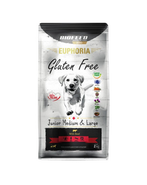 BIOFEED EUPHORIA Gluten Free Marhahússal közepes és nagytestű kutyafajták számára 12 kg