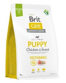 BRIT Care Sustainable Puppy szárazeledel csirkével és rovarokkal 3 kg