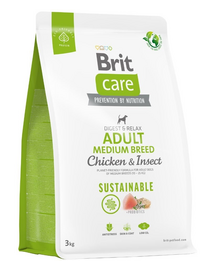 BRIT Care Sustainable Adult Medium Breed szárazeledel csirkével és rovarokkal 3 kg