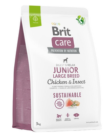 BRIT Care Sustainable Junior Large Breed szárazeledel csirkével és rovarokkal 3 kg